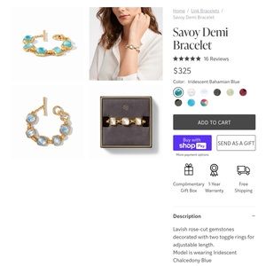 Julie Vos Savoy Demi Bracelet in Iridescent Bahamian Blue.